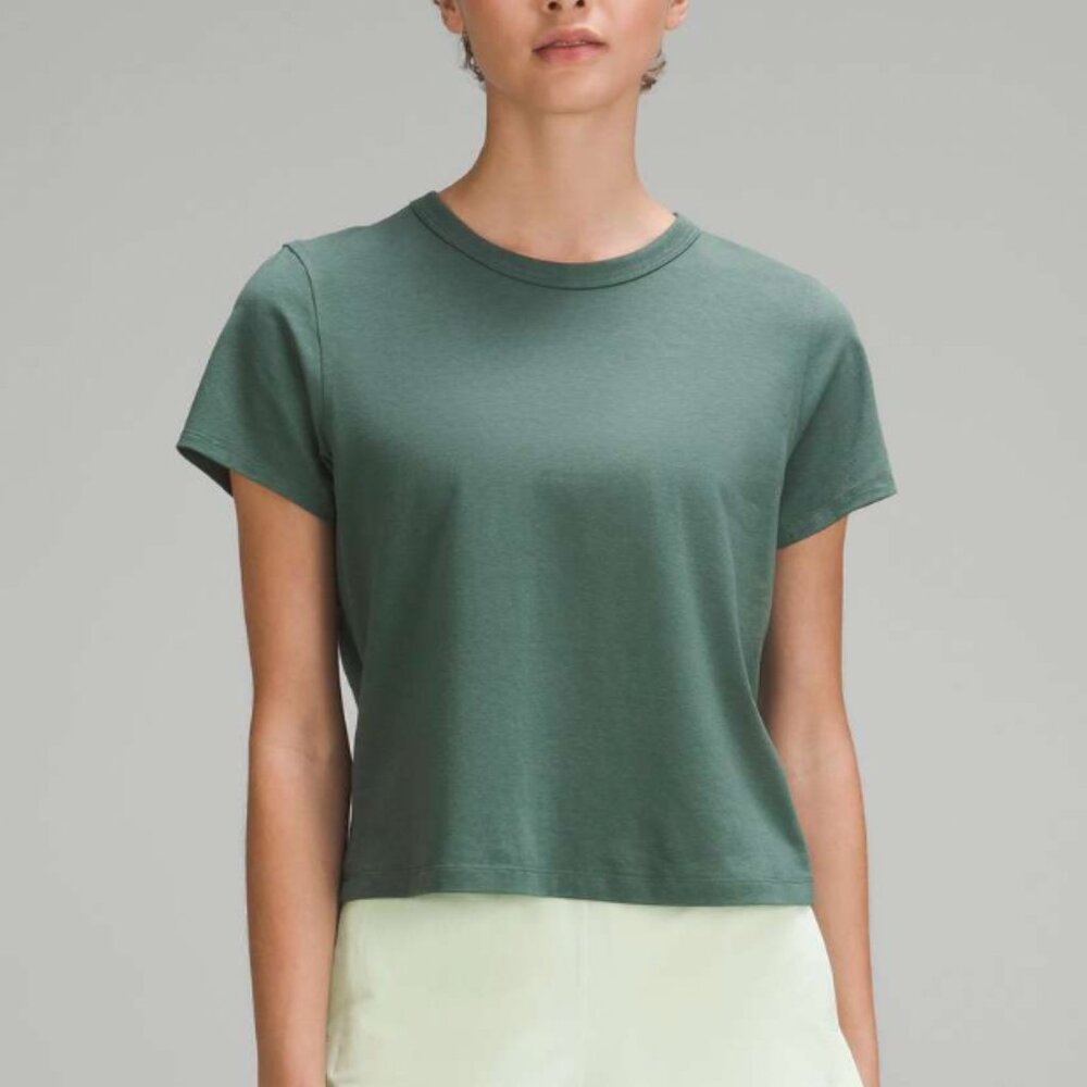 Lululemon Classic-Fit Cotton-Blend T-Shirt Dark Forest Size 4